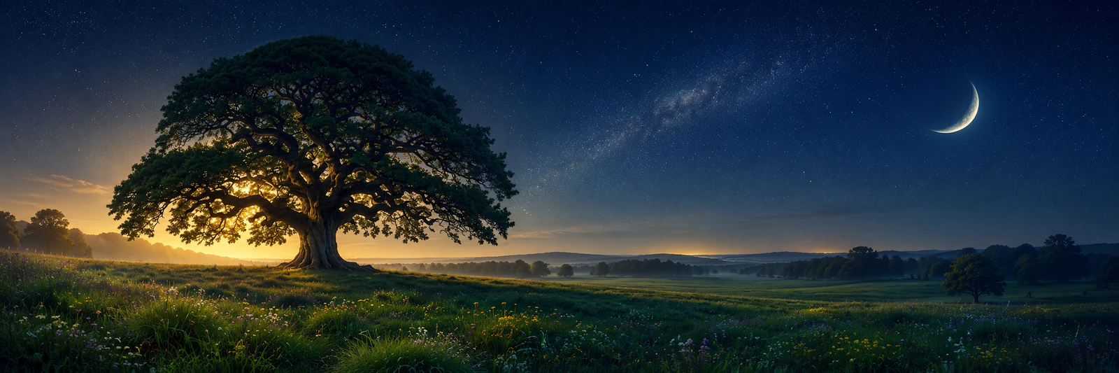 Hulkson oak tree — night