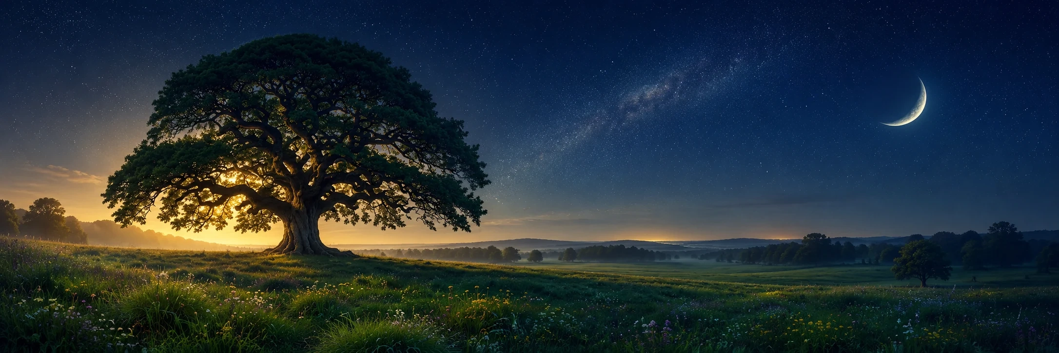 Hulkson oak tree — night